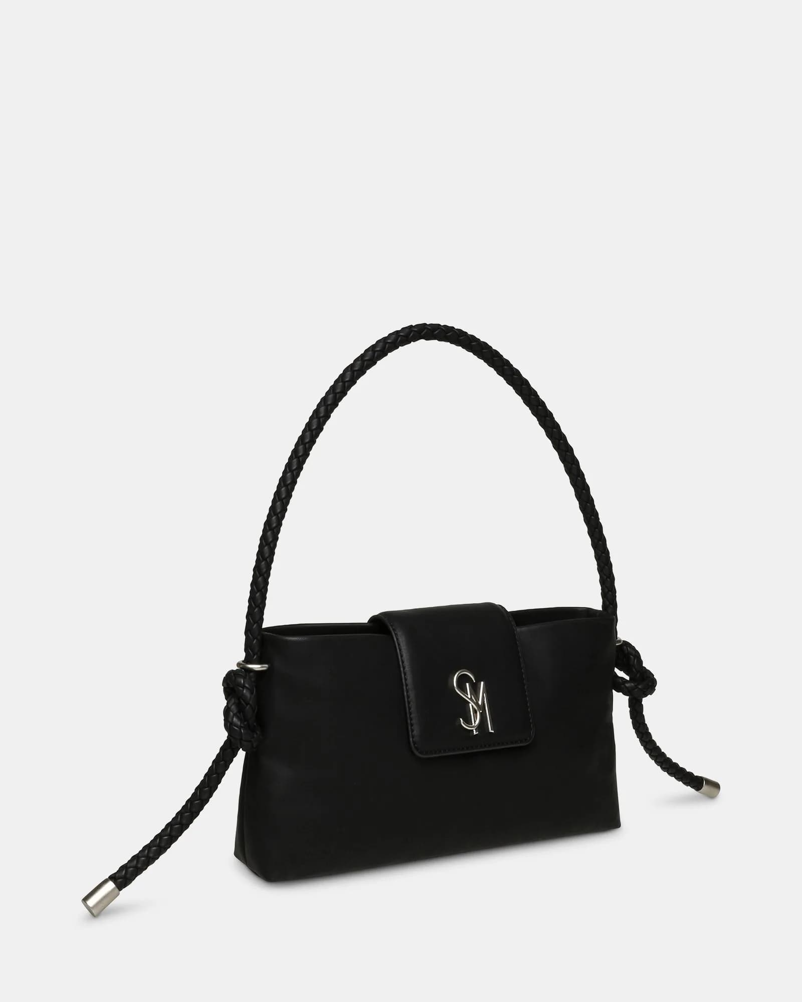 STEVE MADDEN BROOKS BLK/SIL SHOULDER BAG