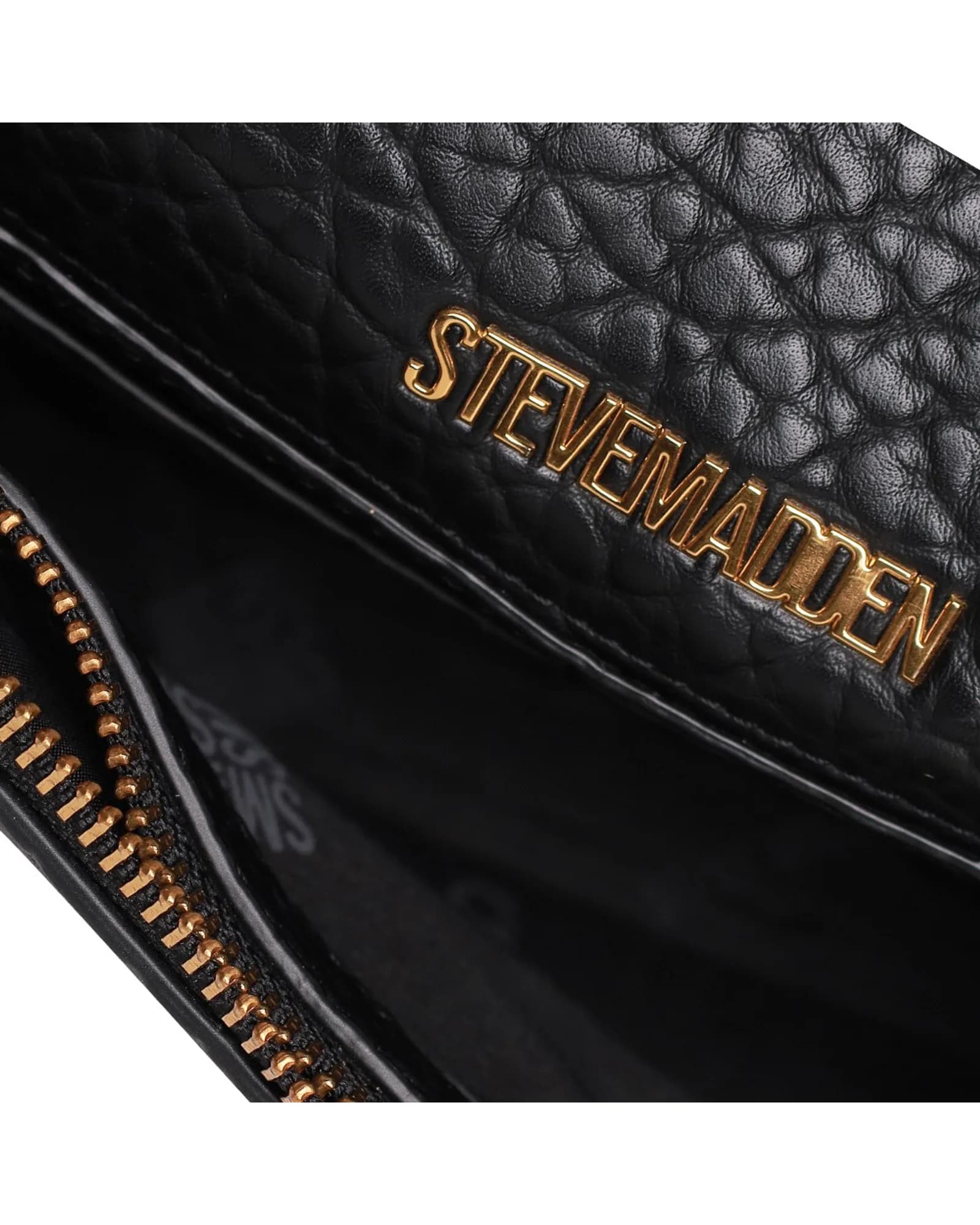 STEVE MADDEN BRAMO-K BLACK/GOLD SHOULDER BAG