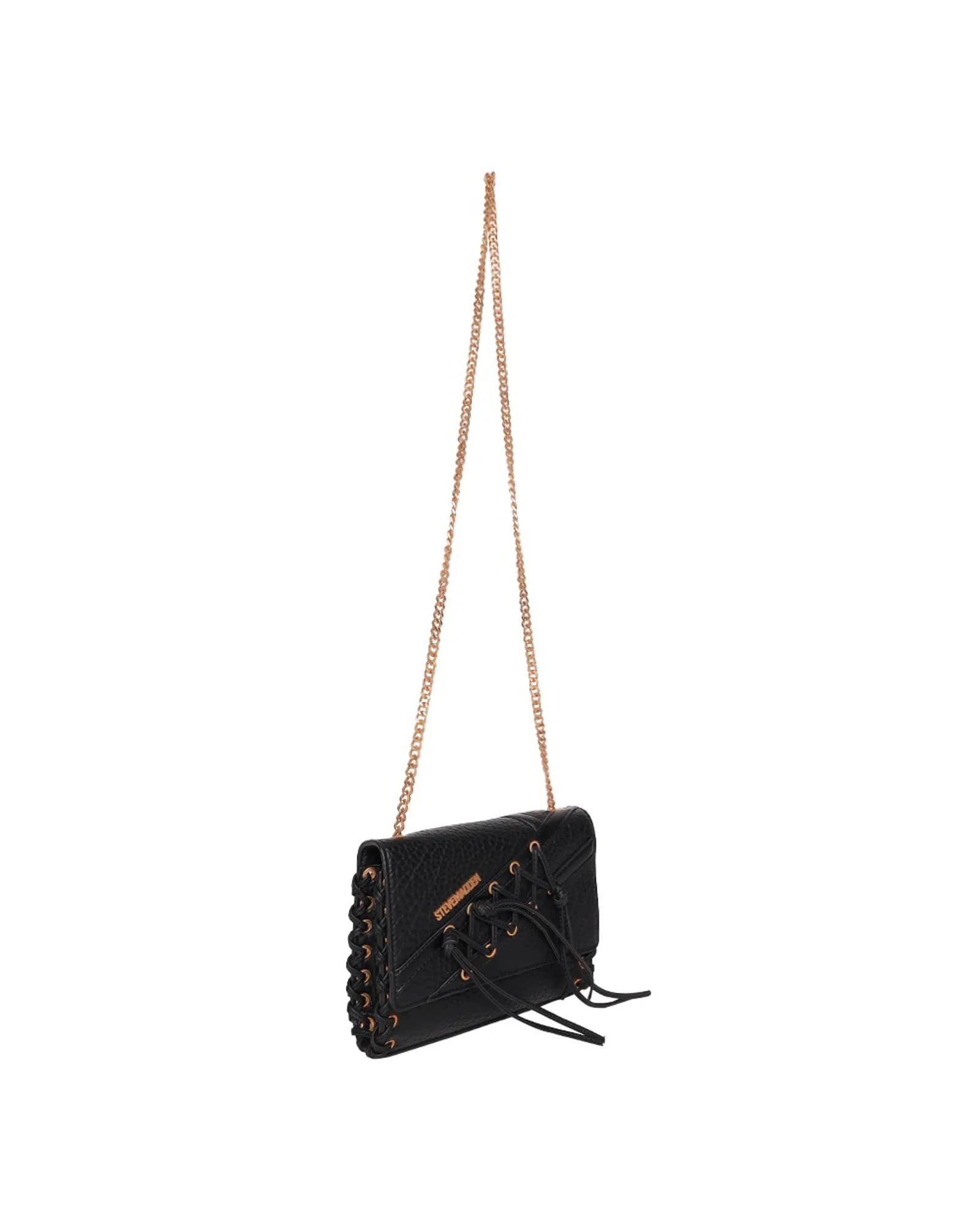 STEVE MADDEN BRAMO-K BLACK/GOLD SHOULDER BAG