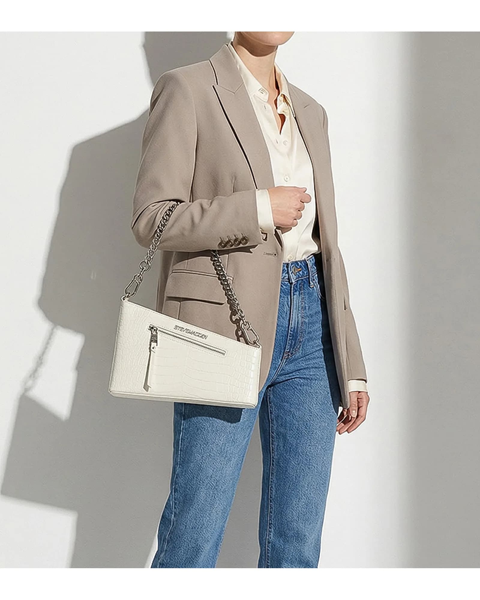 STEVE MADDEN BTATE WHITE SHOULDER BAG