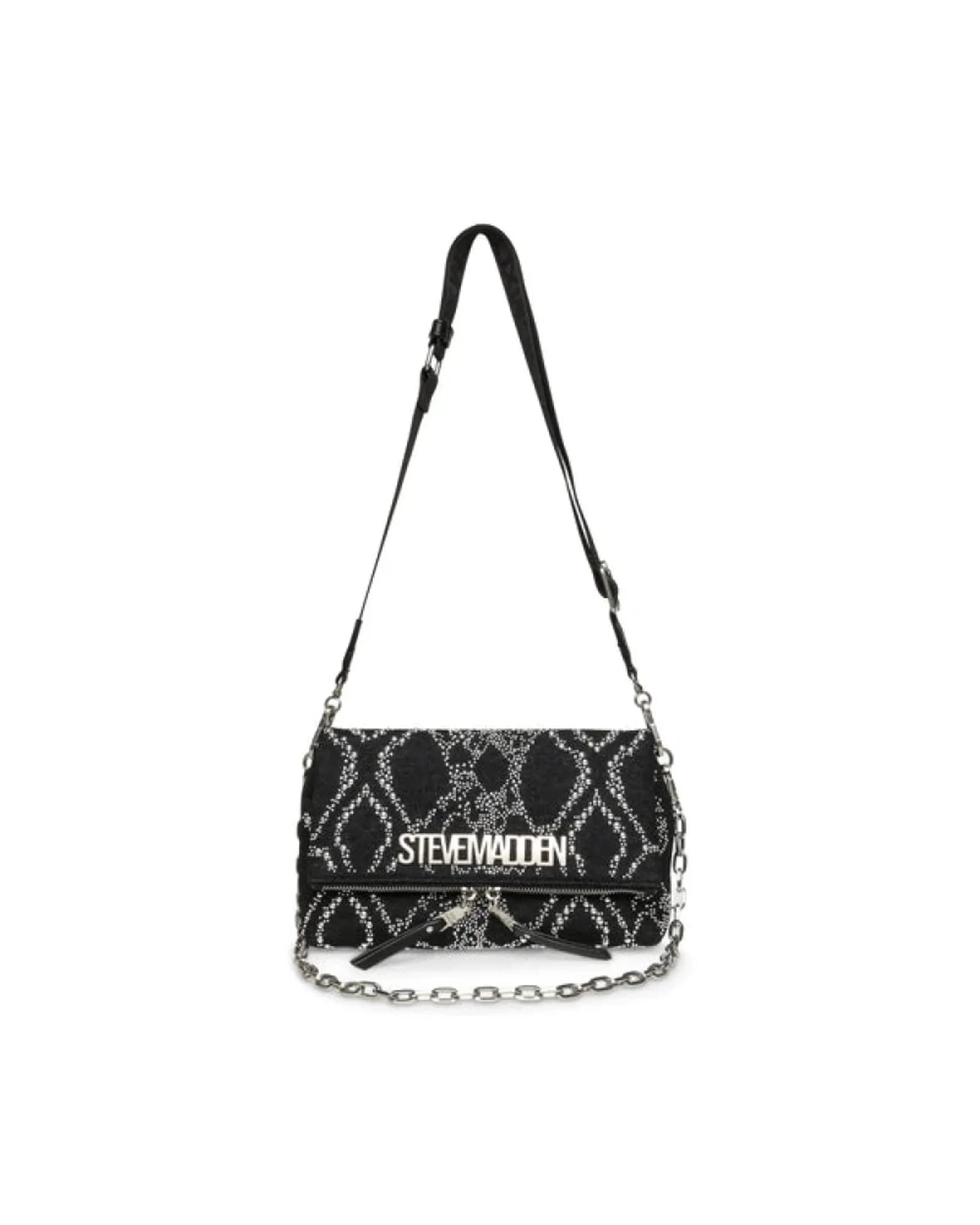 STEVE MADDEN BRYLIE BLK/SIL CROSSBODY