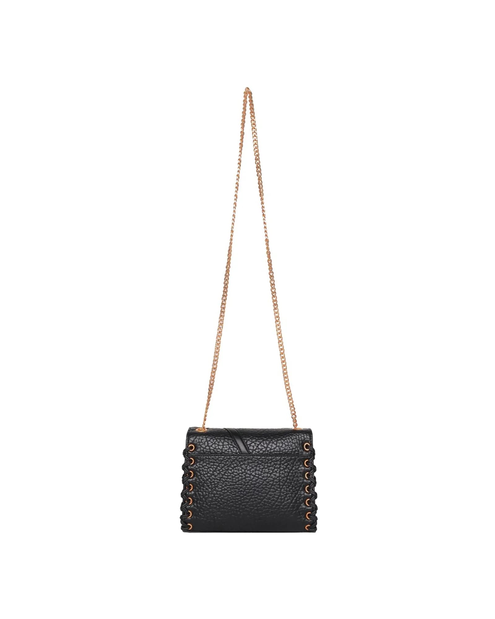 STEVE MADDEN BRAMO-K BLACK/GOLD SHOULDER BAG
