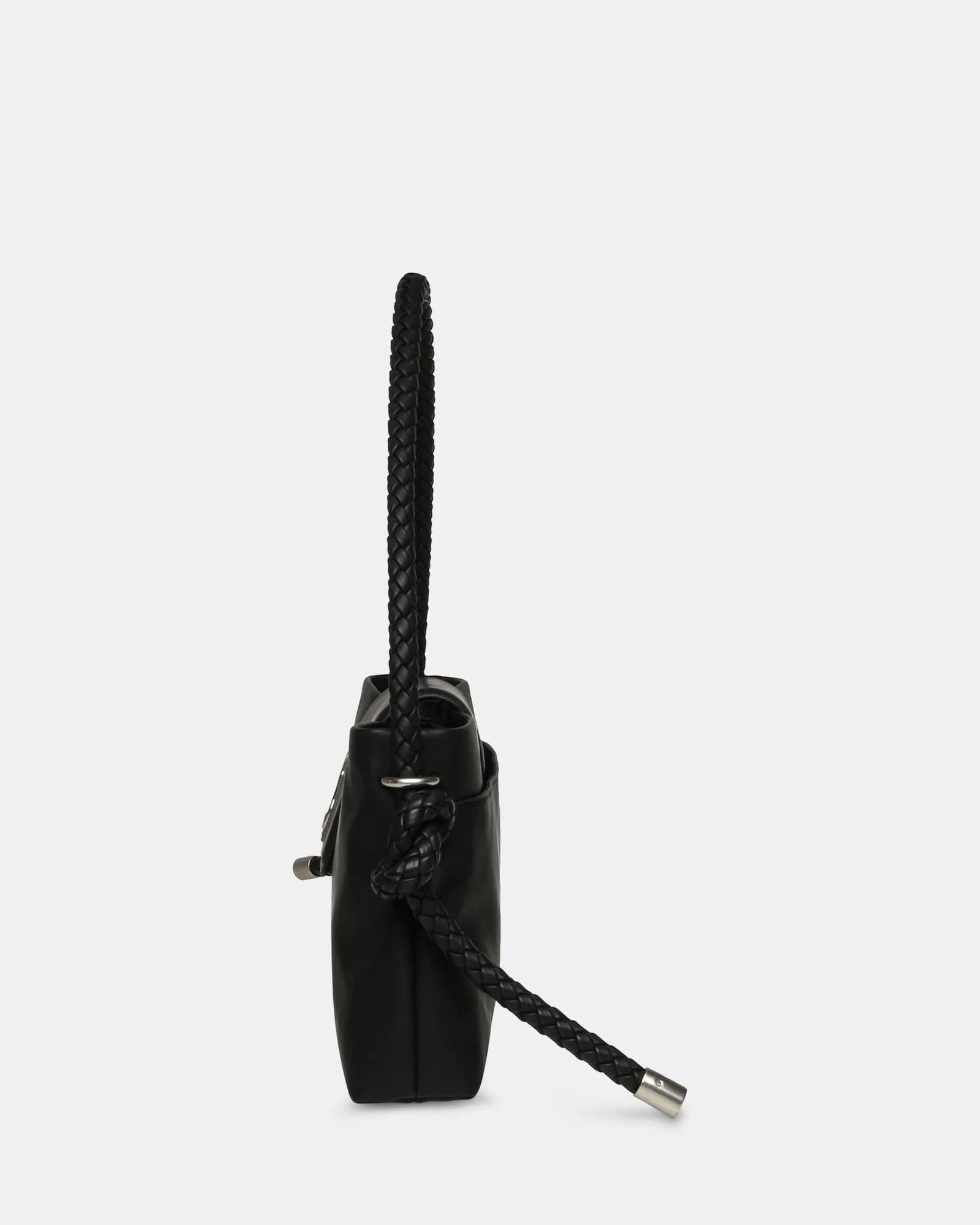STEVE MADDEN BROOKS BLK/SIL SHOULDER BAG