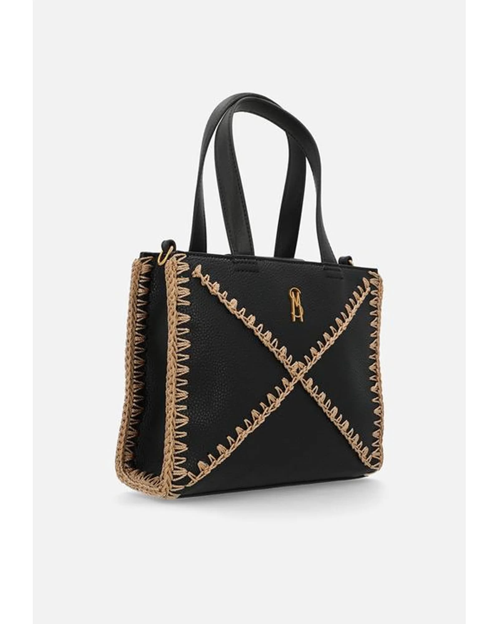 STEVE MADDEN BARIS BLACK/GOLD TOTE