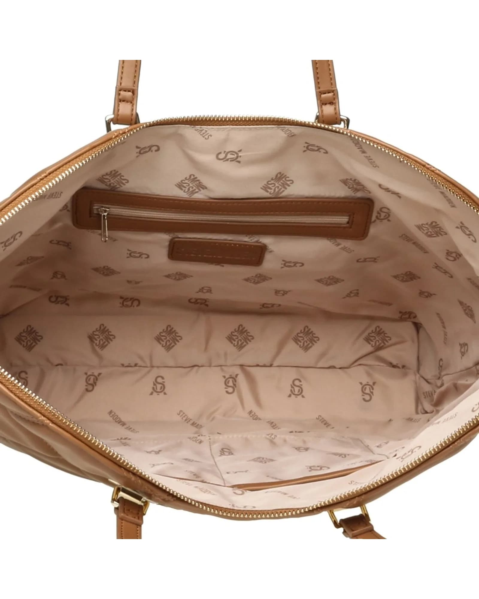 STEVE MADDEN BVUSE CAMEL/GOLD TOTE