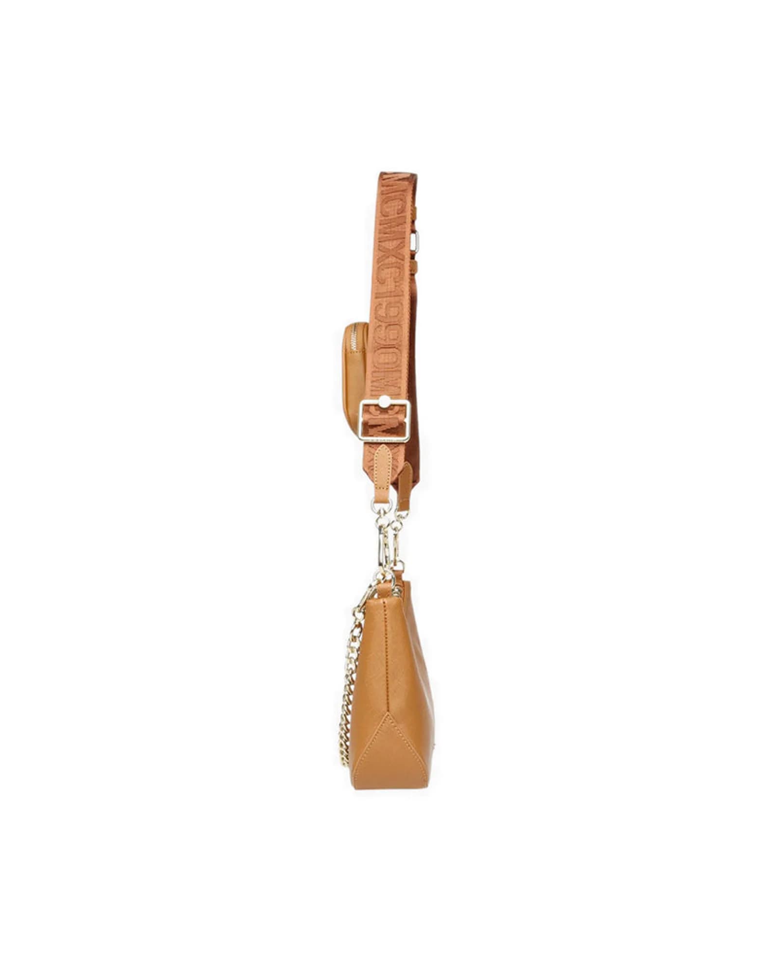 STEVE MADDEN BSIN CAMEL/GOLD CROSSBODY