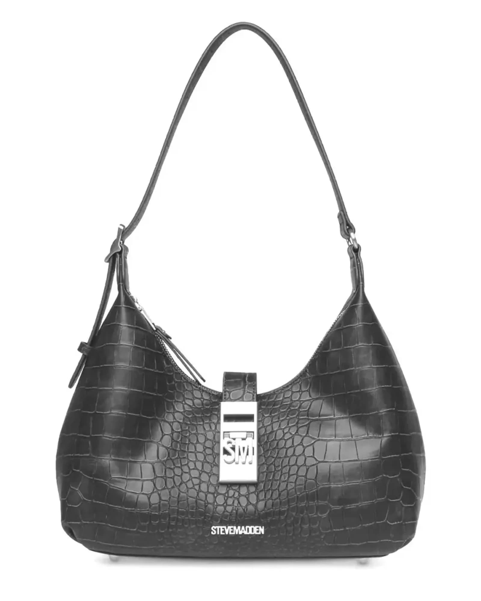 STEVE MADDEN BOVIE-A BLK/SIL HOBO
