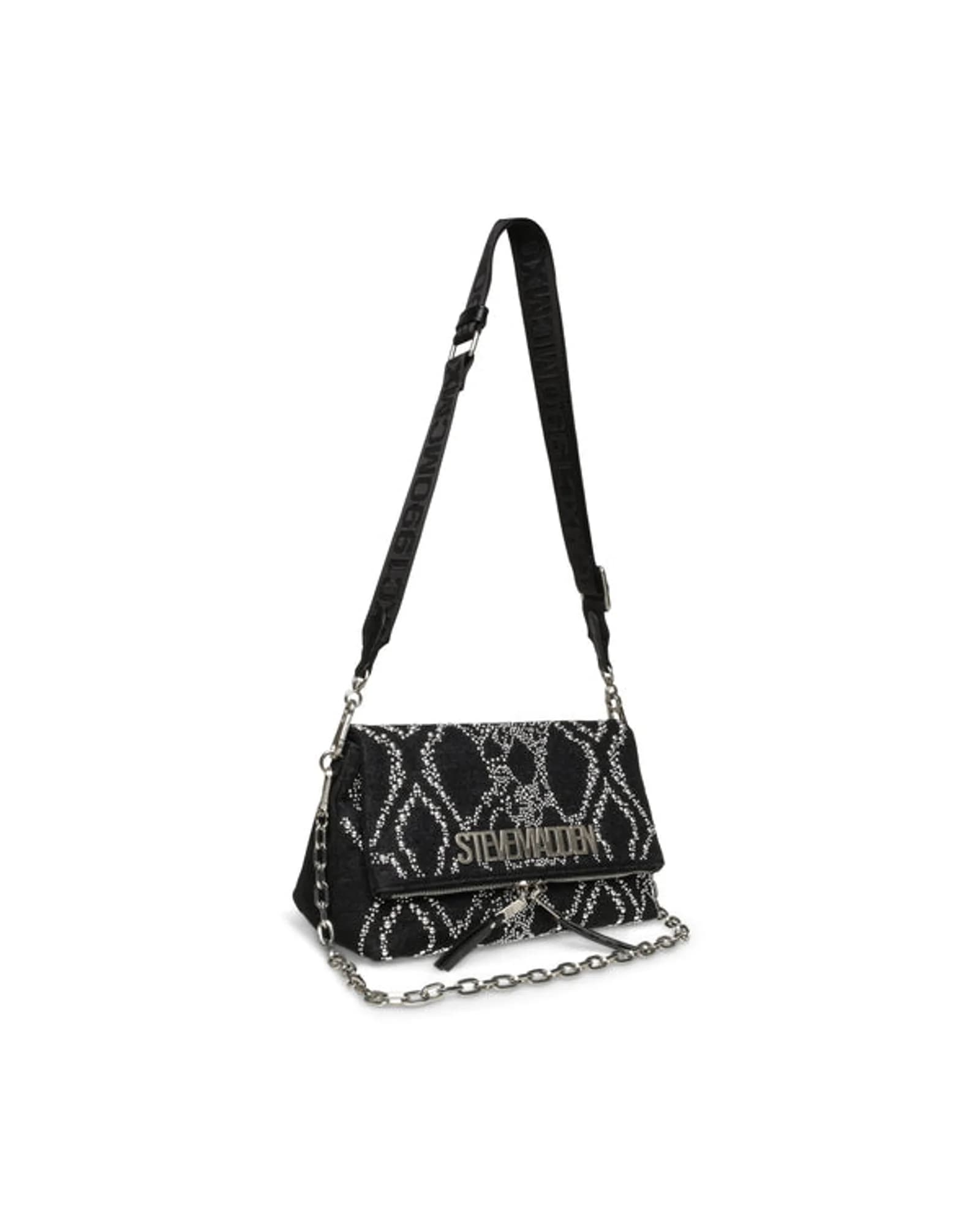 STEVE MADDEN BRYLIE BLK/SIL CROSSBODY