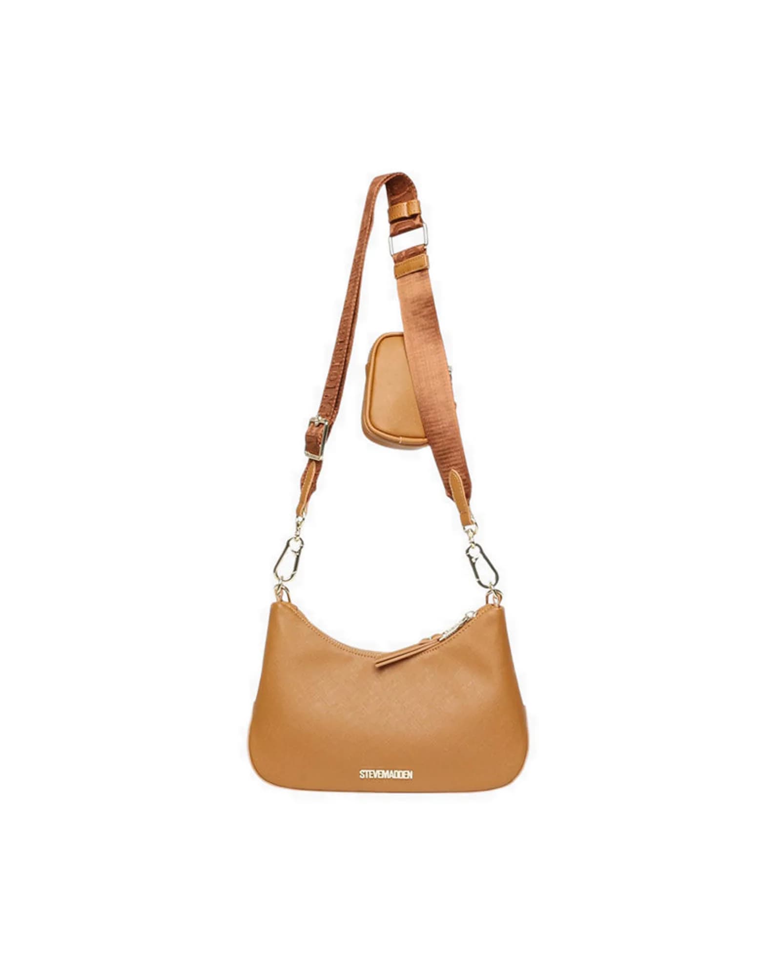 STEVE MADDEN BSIN CAMEL/GOLD CROSSBODY
