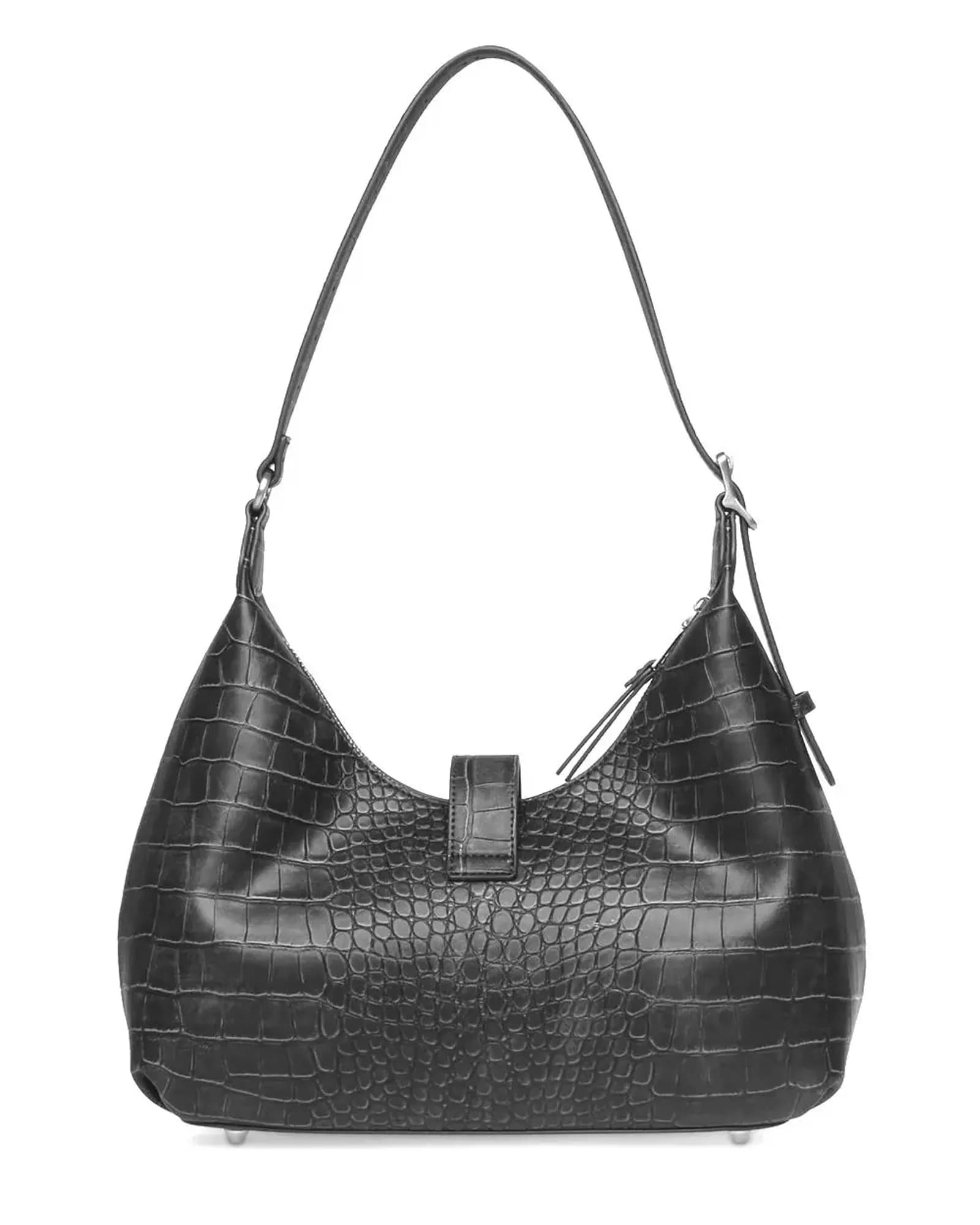 STEVE MADDEN BOVIE-A BLK/SIL HOBO